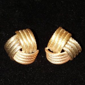 Tri color 14K gold earrings